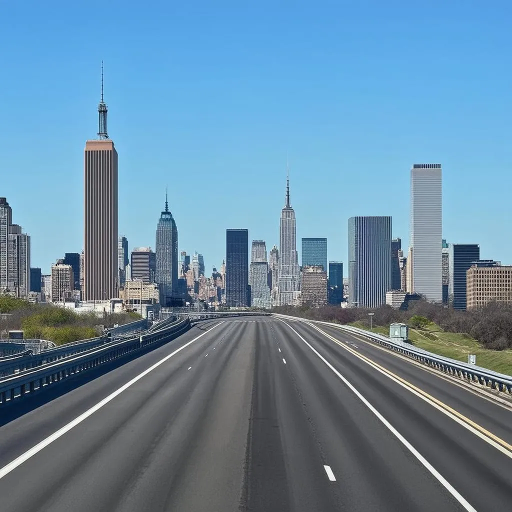 Philadelphia to New York City Skyline